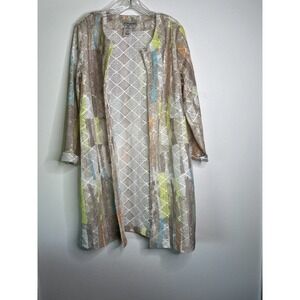 A la Carte Open Front Lightweight Cardigan Jacket Medium Multi Colors